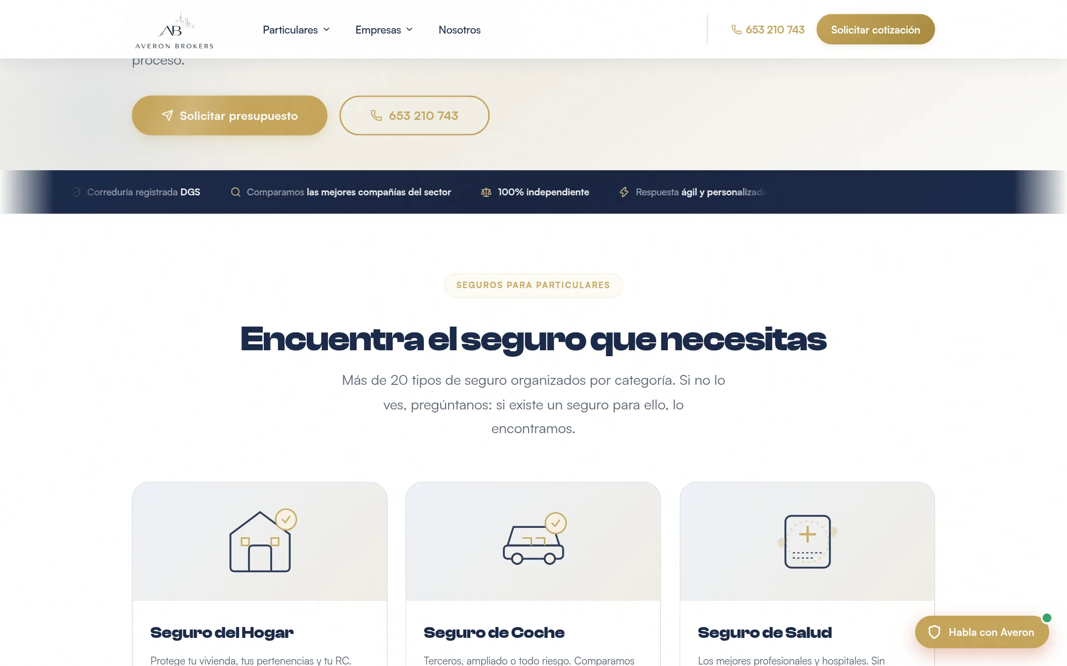 Averon Brokers — Elegir por producto