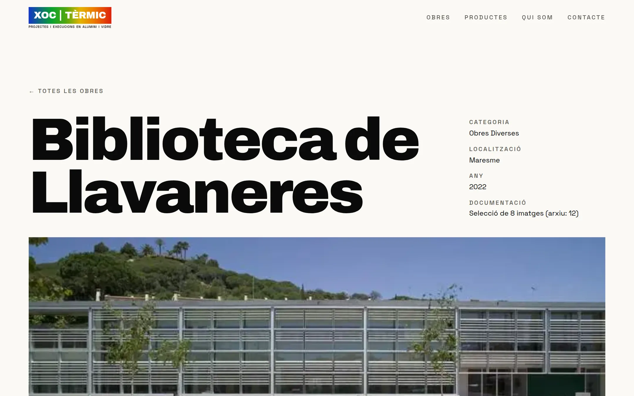 Xoc Tèrmic — Segunda página — ficha de obra